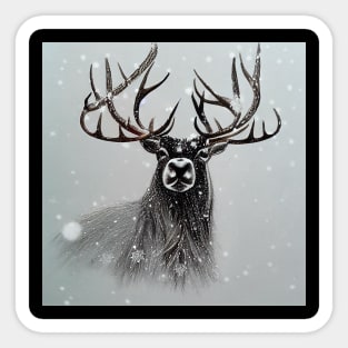 Reindeer in Snowing Winter Sticker